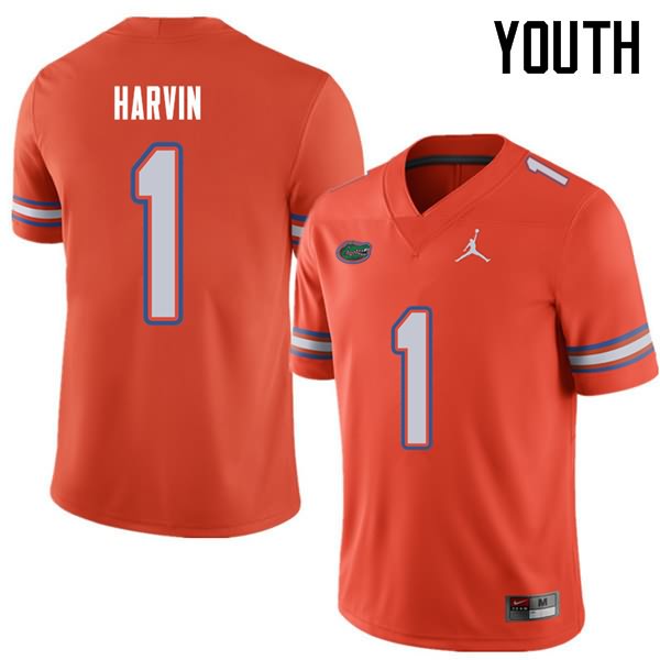 Youth NCAA Florida Gators Percy Harvin #1 Stitched Authentic Jordan Brand Orange College Football Jersey BJB1465AT